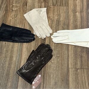 Vintage Italian Leather Driving Leather Gloves Italy Paris Aris 4 Pairs in Lot
